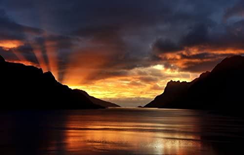 Puzzles für 2000 Teile, unmögliches Puzzle für Erwachsene, Lernspiele, Naturlandschaft, Sonnenuntergang, Berge, Wolken, Bucht, 70 x 100 cm von EZMLFA