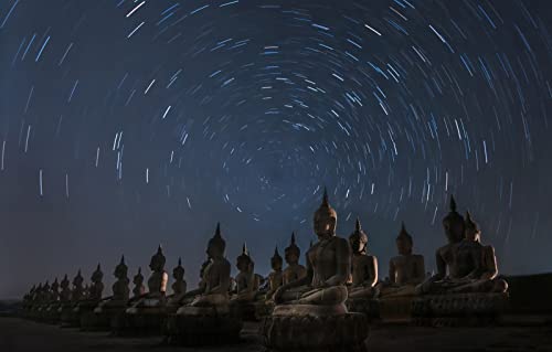 Puzzles für Erwachsene, 2000 Teile, unmögliches Puzzle, Lernspiele, Natur, Nacht, Thailand, Statue, 70 x 100 cm von EZMLFA