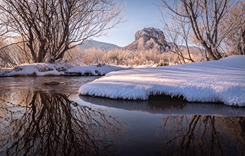 Riesenpuzzle für Erwachsene, 1000 Teile, Naturschönheit, Schnee, 50 x 70 cm von EZMLFA