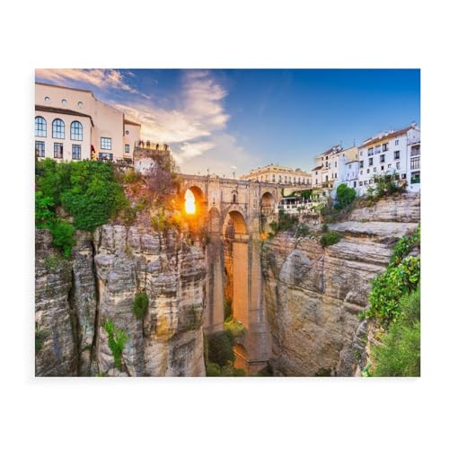 Ronda, Spanien, Puzzle, 1000 Teile, Klassischer Stil, 50x70cm, Papier, Unisex, 6 Jahre, 1 Set, 1 Artikel, 1000 Teile, 1 Puzzle, 1000 Inhalt 50x70CM von EZMLFA