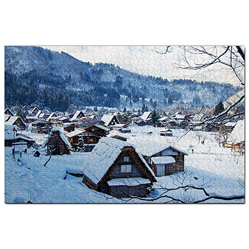 Shirakawa-Go Gifu Japan Puzzle 1000 Pieces Game Artwork Travel Souvenir 26x38CM von EZMLFA