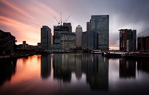 Spiele Puzzle 2000 Stück Stadt Sonnenuntergang London Canary Wharf, England 70x100CM von EZMLFA