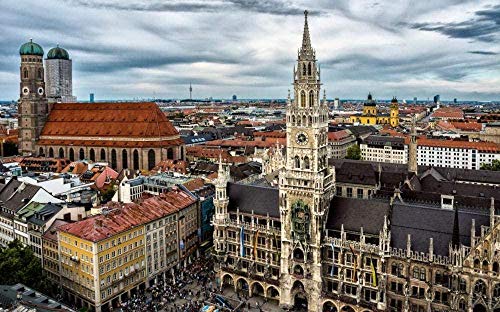 Stadtansicht von München, Deutschland Puzzles für Erwachsene 1000 Stückspielzeug Fun Games Lerngeschenk für Kinder 50x70CM von EZMLFA