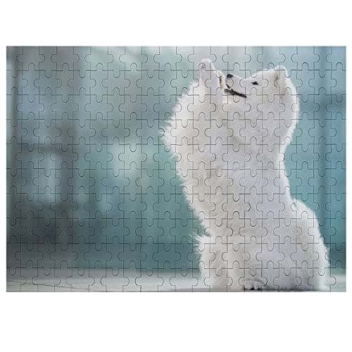 Tier-lustiges Lächeln, Engel, Samojede, Hunde-Kunst-Puzzle, 1000 Teile, Erwachsene, Kinder, Puzzle, Heim-Wanddekoration, Lernspielzeug, Geschenk für Familienspiel, 50 x 70 cm Tier-lustiges Lächeln, Engel, Samojede, Hunde-Kunst-Puzzle, 1000 Teile, Erwachsene, Kinder, Puzzle, Heim-Wanddekoration, Lernspielzeug, Geschenk für Familienspiel, 50 x 70 cm von EZMLFA