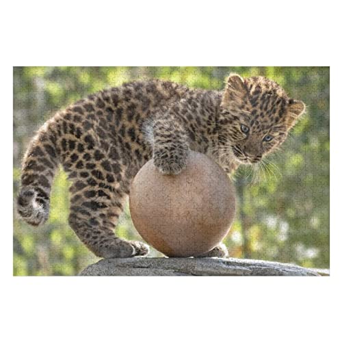 Tierpuzzle für Erwachsene, 1000 Teile, Leopardenmuster-Puzzle, für Kinder und Erwachsene, ideal zum Entspannen, Meditieren, Hobby, großes Puzzle, 50 x 70 cm von EZMLFA