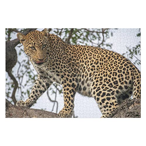 Tierpuzzle für Erwachsene, 1000 Teile, Leopardenmuster-Puzzles, für Erwachsene, Jugendliche, Kinder, Familienaktivität, schwierige Puzzles 26x38CM von EZMLFA
