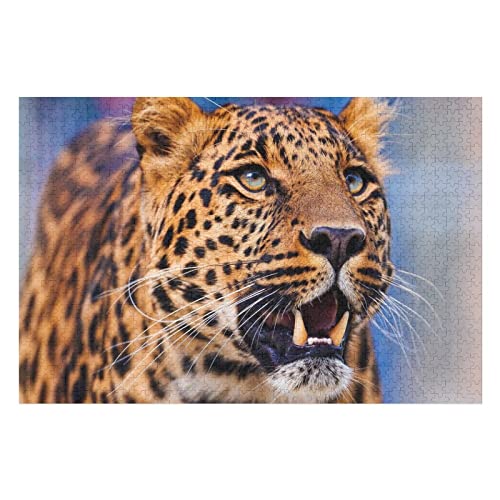 Tierpuzzle für Erwachsene, 2000 Teile, Leoparden-Grafikpuzzles, für Spiele und Unterhaltung für Erwachsene und Jugendliche, großes Puzzle, 70 x 100 cm von EZMLFA