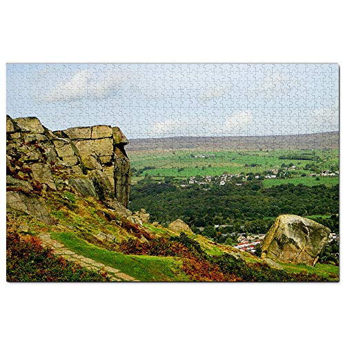 UK England Ilkley Rock Puzzle 1000 Teile Spiel Kunstwerk Reise Souvenir Papier 38x52CM von EZMLFA