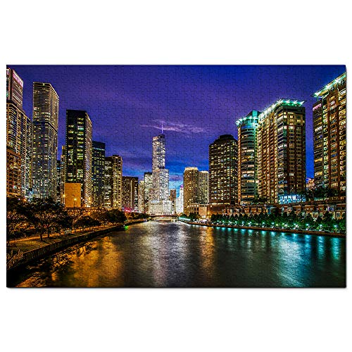 USA Amerika Chicago Illinois River Puzzle 2000 Teile Spiel Kunstwerk Reise Souvenir 70x100CM von EZMLFA