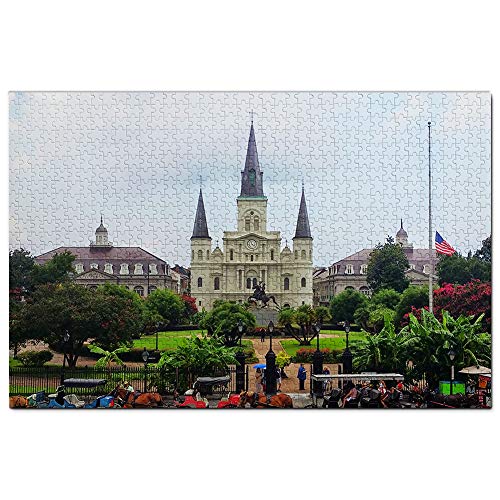 USA Amerika Jackson Square New Orleans Puzzle 2000 Teile Spiel Kunstwerk Reise Souvenir Papier 70x100CM von EZMLFA