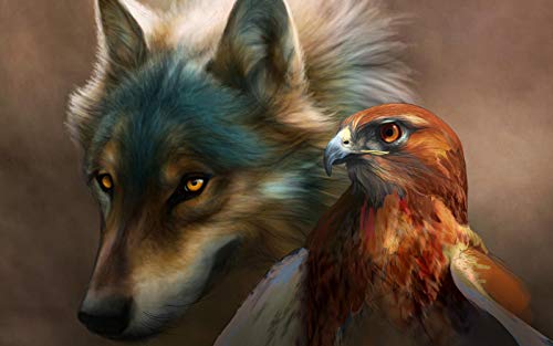 Wolf- und Adlerporträt, Spielzeug für Erwachsene und Kinder, klassisches Puzzle, DIY-Spiel, Heimdekoration, 2000 Teile, 70 x 100 cm Wolf- und Adlerporträt, Spielzeug für Erwachsene und Kinder, klassisches Puzzle, DIY-Spiel, Heimdekoration, 2000 Teile, 70 x 100 cm von EZMLFA