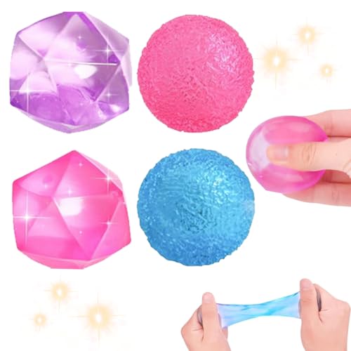 Quetschball,Squishy Stressball,Antistressball Kinder,Diamonds Squeeze Squishy Anti Stress Bälle,Stressabbau Quetschbälle,Squishy Stressball,4 Stück von EZOULUOBA