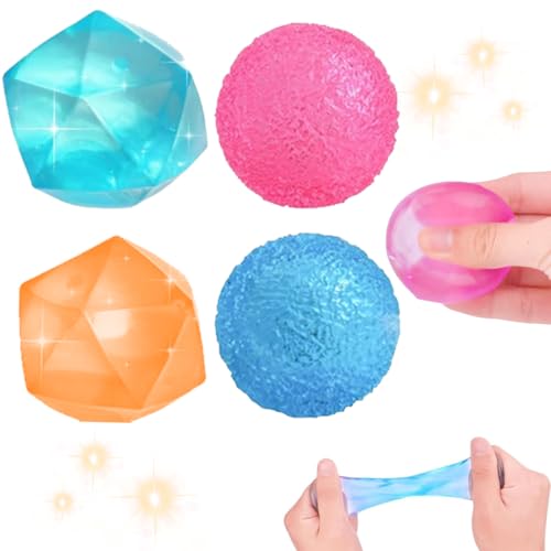 4 Stück Octopus Stressball, Octopus Leuchtendes, Squishy Anti Stress Bälle, Füllstoff Stressabbau Spielzeug von EZOULUOBA
