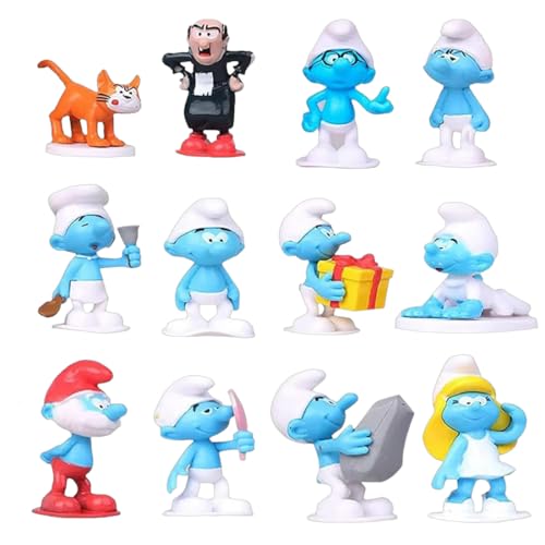 Schlümpfe Figuren, 12 Stück Cupcake Figuren, Tortendeko Schlümpfe, Tortendeko Blau Smurfs, Schlümpfe Figuren Schlümpfe Kuchendeko, Schlümpfe Figuren, für Kinder Cartoon Geburtstagstorte Dekoration Schlümpfe Figuren, 12 Stück Cupcake Figuren, Tortendeko Schlümpfe, Tortendeko Blau Smurfs, Schlümpfe Figuren Schlümpfe Kuchendeko, Schlümpfe Figuren, für Kinder Cartoon Geburtstagstorte Dekoration von EZOULUOBA