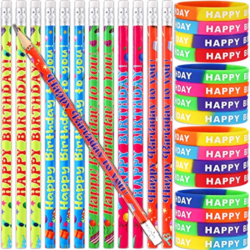 32 Stück Happy Birthday Bleistifte und Geburtstag Student Armbänder Happy Birthday Bleistifte für Studenten Bulk Geburtstagsgeschenke für Schüler vom Lehrer Geburtstagsgeschenke Klassenzimmer Belohnung Geburtstagsfeier 32 Stück Happy Birthday Bleistifte und Geburtstag Student Armbänder Happy Birthday Bleistifte für Studenten Bulk Geburtstagsgeschenke für Schüler vom Lehrer Geburtstagsgeschenke Klassenzimmer Belohnung Geburtstagsfeier von Eaasty