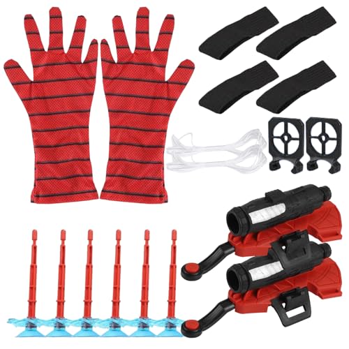 Eabdice 2 Set Launcher Handschuh, Spider Launcher Handschuh, Kids Spider Hero Handschuhe, Lustiges Lernspielzeug Kostüm Requisiten für Kinder(OOP -Bag -Verpackung) von Eabdice