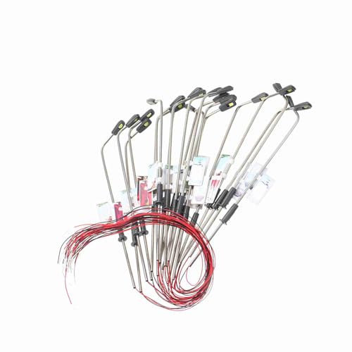 Eacam 20pcs White Street Layout Lapposts 1: 150 Model Lampe Post -LED -Beleuchtung, Geeignet für die Eisenbahnlandschaft, Großartiges Set für (warmes Weiß und Skala 1) von Eacam