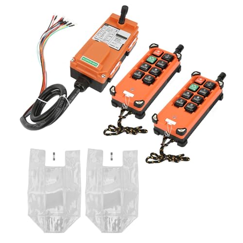 Eacam 8 Taste Wireless Fernbedienung für Hebezeuge, 9 Steuerungspunkte, Sicherheitsfunktionen, Computerschnittstelle, IP65, AC220V -Empfänger, Batteriewarnung von Eacam