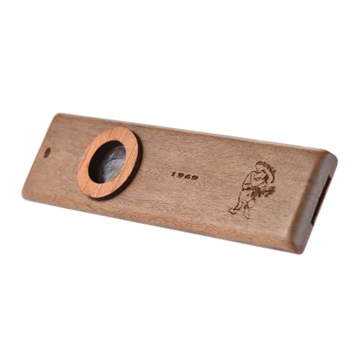Eacam Klassisches Hölzernen Kazoo, Schöne Muster, Leicht zu Spielenes Musikspielzeug für Kinder für Erwachsene, Gitarre Ukulele Begleitet, Metal Storage Box von Eacam
