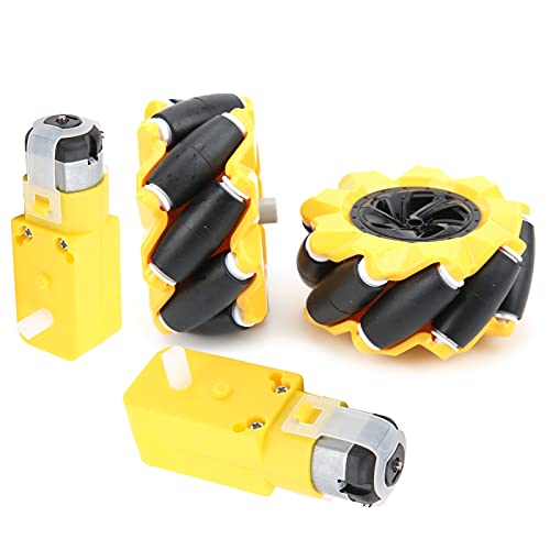 Eacam Mecanum Wheel, TT Getriebe Motor Smart Roboter Car Teile 80 Mm, Allradantrieb, Linke Rechte Übersetzung, Drift 45 °, Umweltfreundliche Materialien, Spielzeug, Accessoires von Eacam