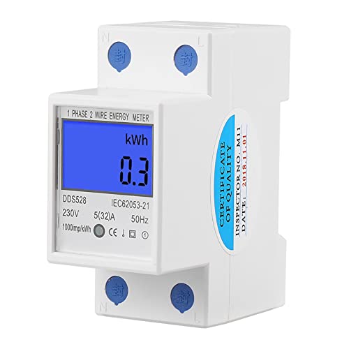 Energy Messgerät, 5-32A 230 V Digital KWH Meter mit LCD-Display und DIN-Schienenmontage für den Heimgebrauch von Eacam