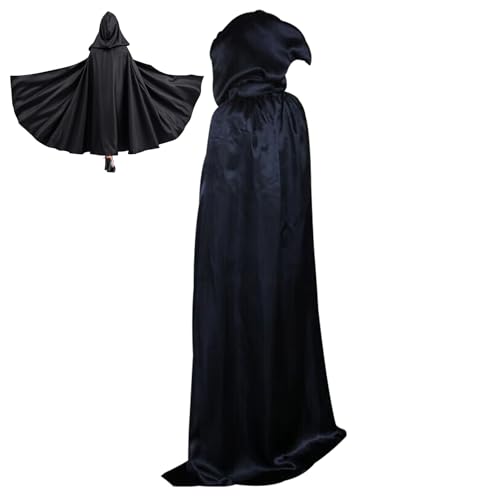 Halloween Hexe Umhang kinder mit Kapuze, Kind Halloween Hexe Umhang Kostüm Halloweenkostüm Kinder für Cosplay Hexen Kostüm Erwachsene Umhang Halloween Karneval Mittelalter Robe Schwarz Halloween Hexe Umhang kinder mit Kapuze, Kind Halloween Hexe Umhang Kostüm Halloweenkostüm Kinder für Cosplay Hexen Kostüm Erwachsene Umhang Halloween Karneval Mittelalter Robe Schwarz von Eachans