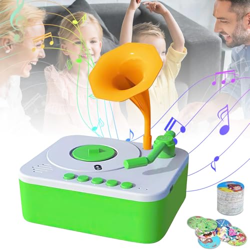 EagerMinds Kinder Grammophon mit 96 Karten, Maschine zur frühkindlichen Bildung, für Kinder, Multi-Funktion und Geschenke würdig, Bildung und reichhaltiges Design, grün von EagerMinds