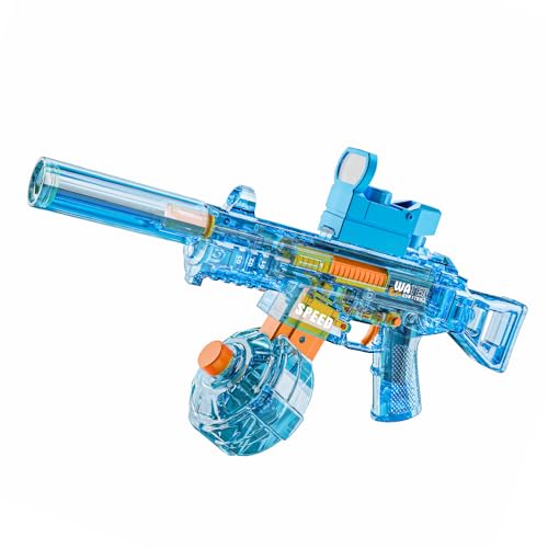 Wasserpistole Elektrisch, Elektrische Wasserpistole Mit Blitz Effekten Für Kinder Erwachsene, Automatische Hydroblaster Wasserpistole, Wiederaufladbarer Batterie Pistole für Pool Strandparty (Blau) von EagerMinds