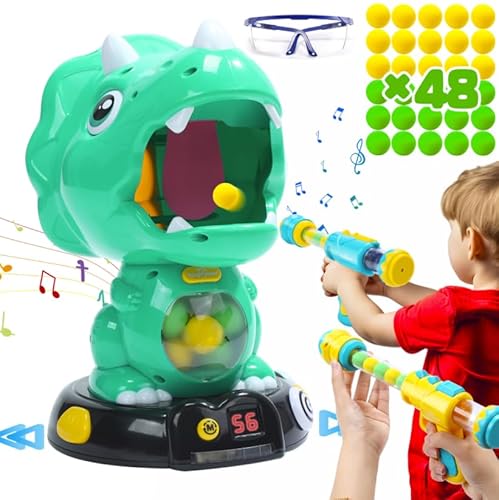 EagleStone Bewegliches Dinosaurier-Schießspielzeug für Kinder, Triceratops Dino-Schießspiele mit 2 Kanonen,48 Kugeln,LCD-Score-Aufzeichnung, für Jungen und Mädchen,Party Favor EagleStone Bewegliches Dinosaurier-Schießspielzeug für Kinder, Triceratops Dino-Schießspiele mit 2 Kanonen,48 Kugeln,LCD-Score-Aufzeichnung, für Jungen und Mädchen,Party Favor von EagleStone
