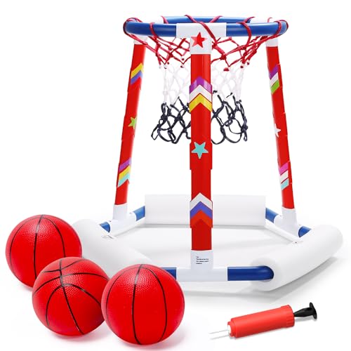 EagleStone Pool-Basketballspielzeug, aufblasbarer Basketballkorb für den Pool mit 3 großen Bällen, Pumpe und Aufklebern. Ideal für Kinder und Erwachsene, um Spaß im Wasser zu haben. EagleStone Pool-Basketballspielzeug, aufblasbarer Basketballkorb für den Pool mit 3 großen Bällen, Pumpe und Aufklebern. Ideal für Kinder und Erwachsene, um Spaß im Wasser zu haben. von EagleStone
