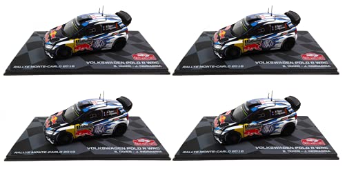 Eaglemoss 4 identische Miniaturautos: Polo R WRC Gewinner 2016 Monte Carlo Ogier 1/43 Ixo (4xBR1) von Eaglemoss