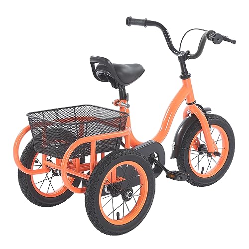 Ealtqund Kinderdreirad Kinder FahrräDer für Jungen/MäDchen 12 Zoll 3 RäDer Dreirad, Single Speed Dreirad Fahrrad, Mit GroßEr Einkaufskorb, HöHenverstellbar, 25kg Maximale Belastbarkeit, Orange Ealtqund Kinderdreirad Kinder FahrräDer für Jungen/MäDchen 12 Zoll 3 RäDer Dreirad, Single Speed Dreirad Fahrrad, Mit GroßEr Einkaufskorb, HöHenverstellbar, 25kg Maximale Belastbarkeit, Orange von Ealtqund