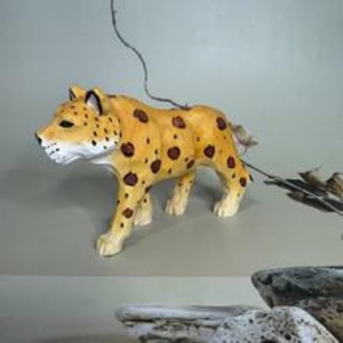 Eamily for Animal Figure Handmade Wood Anime Manga Character Model Statue Figure Collectibles Decorations Gifts (Leopard) von Eamily