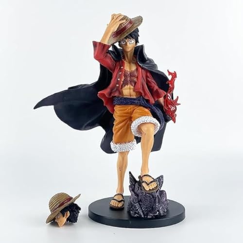 Eamily for Luffy Figure Statue, Straw Hat Group LX Luffy Action Figure 25cm/9.8 Inch Replaceable Head Character PVC Action Figures Model von Eamily
