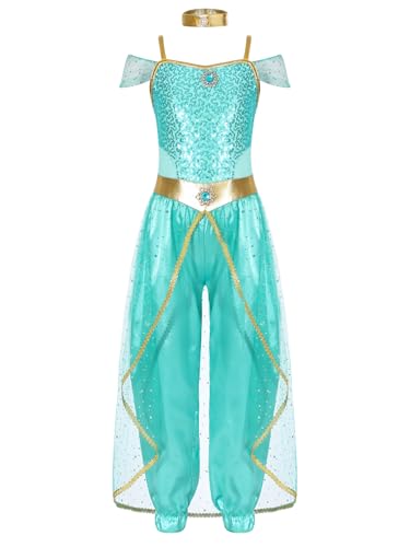 Eandarui Mädchen Bauchtanz Outfit Pailletten Glitzer Tanzanzug Tüll Schicht Indische Kleidung Für Fasching Karneval Hellgrün 158-164 Eandarui Mädchen Bauchtanz Outfit Pailletten Glitzer Tanzanzug Tüll Schicht Indische Kleidung Für Fasching Karneval Hellgrün 158-164 von Eandarui