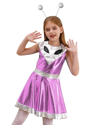 Eandarui Alien Party Outfit Kinder Mädchen Sapce Girl Kostüm Metallic Glitzer Minikleid Alien Augen Muster Partykleid Mit Alien Stirnband Kinderkostüm Rosa 170 Eandarui Alien Party Outfit Kinder Mädchen Sapce Girl Kostüm Metallic Glitzer Minikleid Alien Augen Muster Partykleid Mit Alien Stirnband Kinderkostüm Rosa 170 von Eandarui