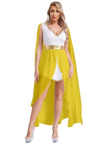 Eandarui Antikes Griechenland Kostüm Damen Festlich Römische Göttin Kleid Edles Partykleid Lang Toga Kleid Halloween Fastnacht Mottoparty Kostüm Gelb 4XL Eandarui Antikes Griechenland Kostüm Damen Festlich Römische Göttin Kleid Edles Partykleid Lang Toga Kleid Halloween Fastnacht Mottoparty Kostüm Gelb 4XL von Eandarui