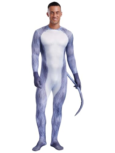 Eandarui Tier Overall Herren Kuh Leoparden Tiger Jumpsuit Erwachsene Kostüm Langarm Ganzkörperanzug Full Body Suit Mit Lang Schwanz Für Fasching Halloween Typ D XXL Eandarui Tier Overall Herren Kuh Leoparden Tiger Jumpsuit Erwachsene Kostüm Langarm Ganzkörperanzug Full Body Suit Mit Lang Schwanz Für Fasching Halloween Typ D XXL von Eandarui
