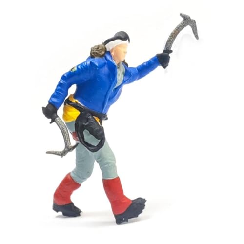 1:64 Klettern Menschen Figuren - Bergsteigen Miniatur Modell - Realistische Handgemalte Entdecker für DIY-Projekte, Diorama Layout Dekoration (Blau-1:64) von Easnea
