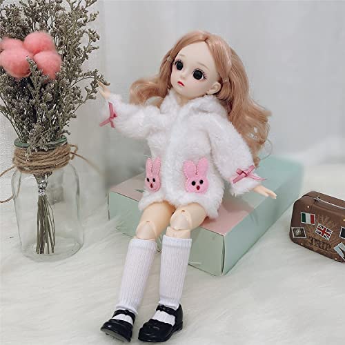12-Zoll-BJD-Puppe, 1/6-Puppen mit Kugelgelenk, Make-up, Augen, Perücke, Schuhe, Kleidung, 7 verschiedene Hände, komplettes Set, DIY-Spielzeug, Geschenk für Mädchen, Serie Serene Doll(Color:D) von EastMetal