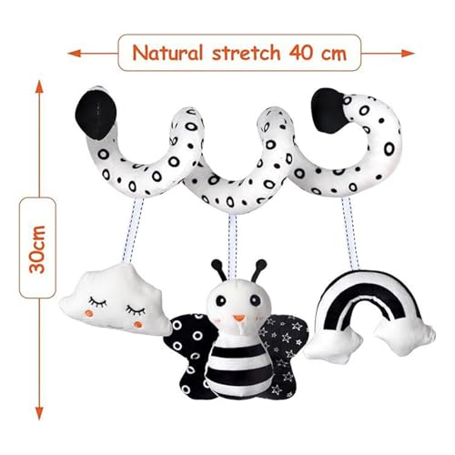 1. Säuglings Bett aufsteck bares Zug Schnur Spielzeug, Autos itz hängendes Rassel und Plüsch Spiral Spielzeug für Kinder Geschenke von Eastocos