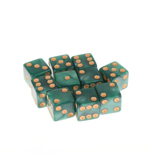 6-seitiges Spiel würfel 16mm Acryl D6-Würfelset für DND, RPG, Tisch Brett AME oder Mathematik unterricht, Aventurine Impression Dice von Eastocos