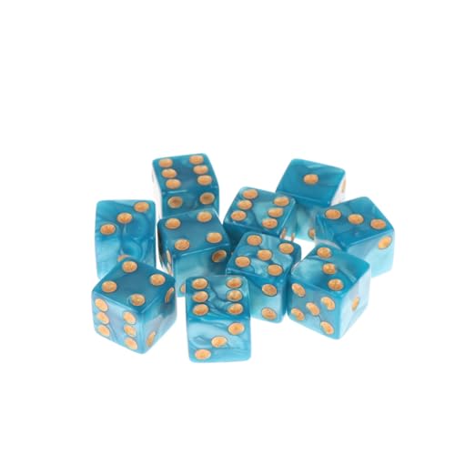 6-seitiges Spiel würfel 16mm Acryl D6-Würfelset für DND, RPG, Tisch Brett AME oder Mathematik unterricht, Aventurine Impression Dice von Eastocos