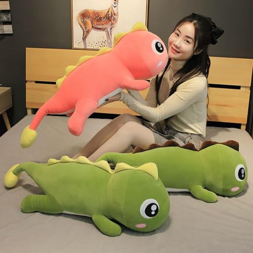 Eastocos 1 Stück Reizendes weiches Anime-Tier Dinosaurier gefülltes Kawaii-Zimmer dekor Puppen Kissen Spielzeug für Kinder Mädchen Geschenke 60/80CM Lange Dinosaurier-Plüschtiere von Eastocos