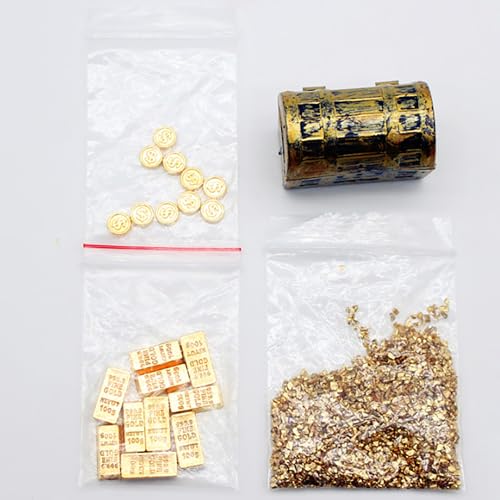 Mini Ingot Goldmünze Goldstab Kupfermünze Schatztruhe Puppenhaus Mikro-Landschaft DIY Dekoration Zubehör von Eastocos
