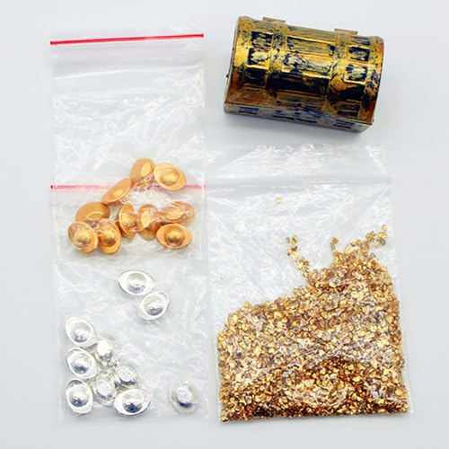 Mini Ingot Goldmünze Goldstab Kupfermünze Schatztruhe Puppenhaus Mikro-Landschaft DIY Dekoration Zubehör von Eastocos