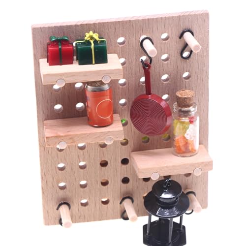 Spielzeug-Miniatur-Wand-Aufbewahrung ständer perforiertes Brett für Puppenstuben im Maßstab 1:12 Spielzeug-Miniatur-Wand-Aufbewahrung ständer perforiertes Brett für Puppenstuben im Maßstab 1:12 von Eastocos