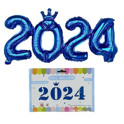 2024 Zahlen-Folienballons,16 Zoll Abschlussballons Gold Silber Roségold - Folienballons mit der Zahl 2024 als Partyzubehör für Silvester Eastuy von Eastuy