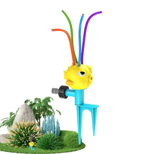 Eastuy Automatischer Gartensprinkler, Sprinklerspielzeug für Kinder,Einstellbarer Wassersprühsprinkler | Spritzendes Spaßspielzeug im Cartoon-Design für Outdoor-Aktivitäten, Strände, Gärten und von Eastuy