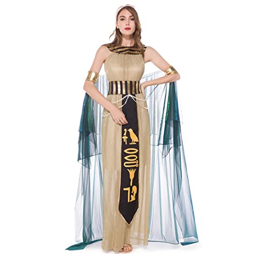 Eastuy Halloween-Kostüme Kleopatra - Kleopatra-Kostü für Damen | Ägypten-Göttin-Königin-Kleid-Halloween-Kostüme für Frauen von Eastuy